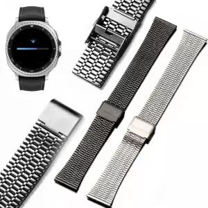 갤럭시워치8 클래식 46mm 호환 퀵핏 라이트 메탈스트랩 더블폴딩 버클밴드