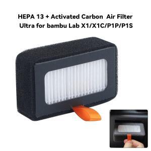 HEPA13 활성탄 필터 Bambu Lab X1/P1/P2S 에어 필터 3D 프린터용 Bambu X1/P1/P2S 3D 프린터 업그레이드 부