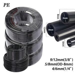 10/20/30/50M OD-6mm 8mm 12mm 블랙 PE 4/6mm 5/8mm 9/12mm 점적 관수 파이프 3/8인치 1/4인치 급수 튜브 정원 호스 내압성