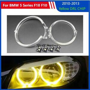 BMW 호환 5 시리즈 F18 F10 11-2013 차량 헤드라이트 엔젤 아이 소스 칩 밸러스트 모듈용 레몬 옐로우 DRL
