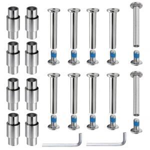 VortRACK 30PCS 인라인 스케이트 교체 부품 키트 - 6mm 알루미늄 스케이트 액슬, 계단식 베어링 스페이서, 액슬 나사 및 육각 렌치, 6mm 액슬 스케이트용 내구성 롤러 스케이트 하드웨어, 실버