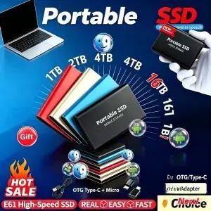 32TB 대용량 저장 장치 외장형 솔리드 스테이트 드라이브 USB3 TypeC 휴대용 SSD 노트북/MAC/PC용 고속