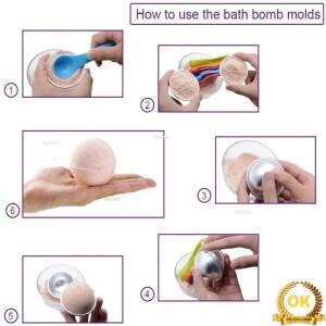 6개 DIY 배쓰밤 몰드 구형 비누 다양한 크기의 둥근 볼 만들기 용품 욕실 제작