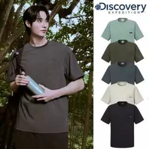 디스커버리 남성 프레시벤트 우븐 가슴포켓 여름냉감 반팔 티셔츠 RS81053 285102
