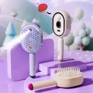 스팀 헤어 브러쉬 미세 진동 두피 마사지 빗 모발 영양 흡수 전동 미스트 분사 빗 두피케어