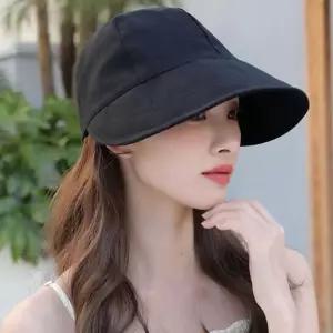 여자 여름 연예인 모자 공항 패션 와이드 챙 버킷 햇