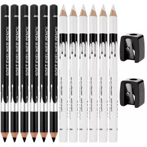 14PCS 화이트 바버 펜슬 세트 번짐 방지 수염 모양 가이드 펜 매직 헤어라인 면도기 2개를 사용한 남성용