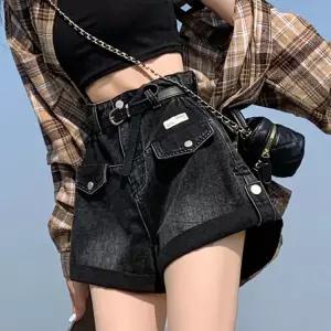 팬츠 하이웨이스트 청바지 여성 쇼츠 데님 반바지