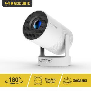 초단초점빔프로젝터 Magcubic 전자 초점 HY300 스피커가있는 울트라 휴대용 4K 프로젝터 300ANSI 야외 영화 Android11 BT5 캠핑