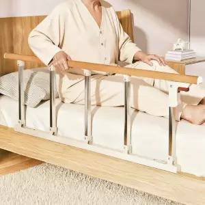 Fowod 5단 120cm 스테인리스 강 노인 침대 안전바 침대 가이드 보호대 가정용 접이식 침대 난간