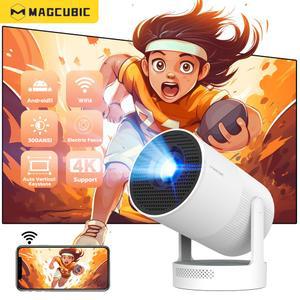 초단초점빔프로젝터 맥큐빅 전동 포커스 4K 울트라 휴대용 프로젝터 스피커 내장 8000루멘 야외 영화 안드로이드11 BT5 캠핑용 HY300