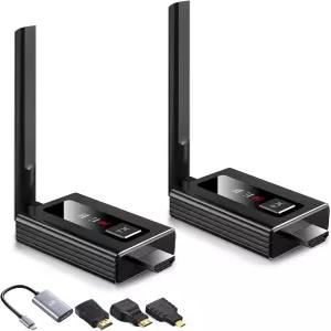 무선 HDMI 송신기 및 수신기 업그레이드된 범위 165FT/50M 1080P@60Hz 고화질 비디오 플러그 앤 플레이