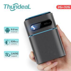ThundeaL 2K 4K 미니 DLP 프로젝터, 휴대용 피코 스마트 안드로이드 9 와이파이 BW-VT2 홈 시어터 시네마 3