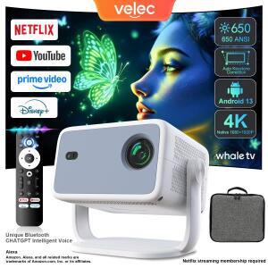 벨렉 프로젝터 안드로이드 13 네이티브 1080P 650ANSI 암로직 T950D4 와이파이6 블루투스5.2 넷플릭스 4K