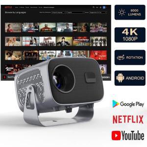 2026 A10 4K 안드로이드13 프로젝터 스마트폰 네이티브 오토 포커스 키스톤 BT5.2 WIFI6 휴대용 360 ° 128