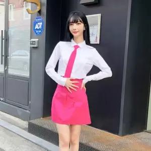 교복몰 백합주름치마 핫핑크 전체 주름 교복치마 교복