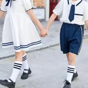 로얄블루 라인카라 하복 교복세트 유치원 단복 합창단