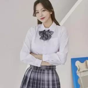 교복몰 심플 포켓 긴팔 블라우스 교복셔츠 교복 학생
