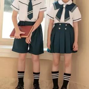 인디고블루 반팔 하복세트 교복 유치원 어린이 합창단