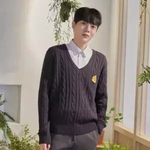 교복몰 보라색 꽈배기 니트 (일산대진고) 교복