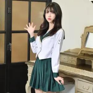 교복몰 골드라인 그린 일본여고생 세라복 세트 긴팔