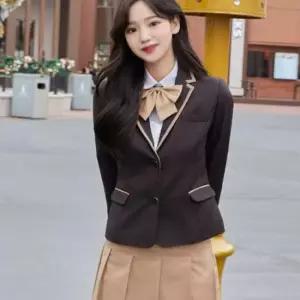 교복몰 백합주름치마 베이지 전체 주름 교복치마 교복