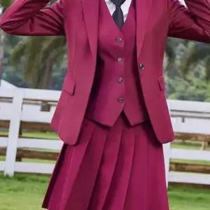 와인 여자 주름치마 교복 스커트 학생복 교복치마
