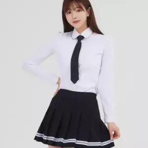 교복몰 블랙 화이트 라인 치마 교복 스커트 교복치마