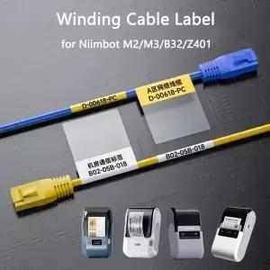 Niimbot M2/M3/Z401/B32 보호 필름이 있는 와인딩 라벨 네트워크 케이블 용지 광섬유 스티커 방수 자체