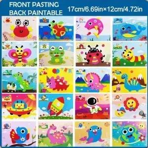5pcs/10pcs 무작위 이미지 스티커 수제 DIY 3D EVA 폼 동물 공룡 붙이기 그림 장난감 용