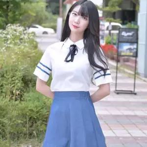교복몰 하늘하늘 데님 일본여고생 세라복 세트 (반팔)