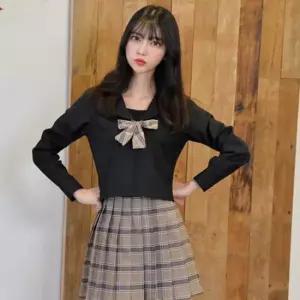 교복몰 블랙앤커피 체크 일본여고생 세라복 긴팔