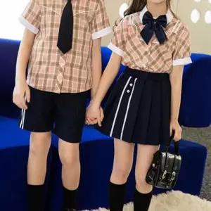 핑크체크 반팔 교복세트 교복 유치원 어린이집 합창단