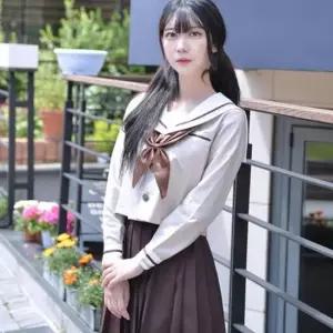 교복몰 따뜻한 브라운 일본여고생 세라복 세트 (긴팔)