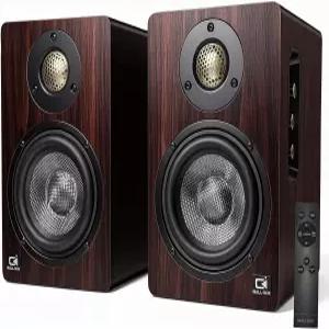 IBAL/BOX 100W 책장 스피커 블루투스 5.3 24비트 광학 USB-C 3.5mm AUX 카본-파이버 실크-돔 트위터