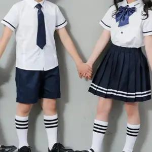 네이비 소매라인 하복 교복세트 유치원 어린이 합창단