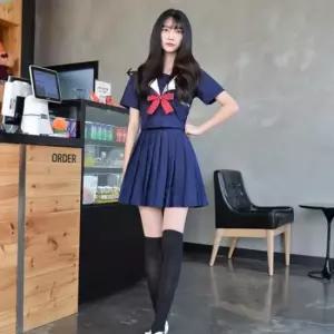 교복몰 청순 네이비 일본여고생 세라복 세트 (반팔)