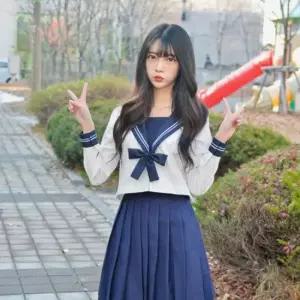 교복몰 얼음공주 화이트 일본여고생 세라복 (긴팔)