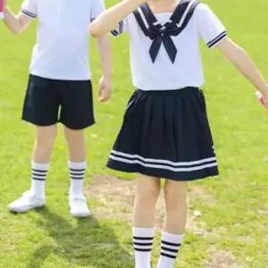 화이트라인 네이비 반팔 하복세트 유치원복 합창단
