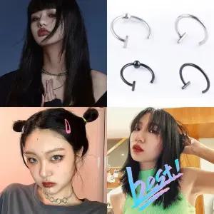 [룽스_66]트릭 입술 코링 입찌 커프 기본 피어싱 패션