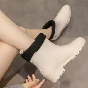 [하프클럽/]겨울 여성 기모 레인부츠 데일리 방한 장화 따뜻한 방수 슈즈 신