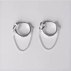 [하프클럽/](Silver925) Knot chain earring