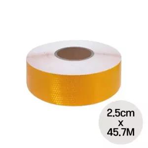 고품질 벌집패턴 고휘도 반사 테이프 황색 2.5cm x 45.7M 1롤 (WBEAC87)