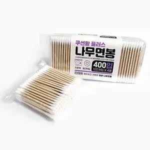 지퍼백형 쿠션왕 플러스 나무면봉 400P-WFJCWRG