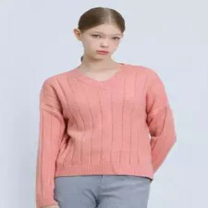 [오조크][오조크(OZOC)] 브이넥 세로 골지 니트 탑 (택가격 59000원)