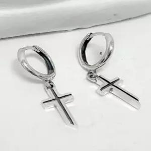 [블레스드 뷸렛][SV925] 미니 크로스 드랍 이어링 SET