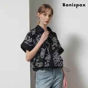오버핏 플라워 자수 카라 코튼 셔츠 XP2BA051L0 1323431