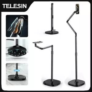 TELESIN 휴대 바닥 스탠드 캔틸레버 라이브 방송 태블릿 브래킷 리프팅 브래킷 범용 휴대 홀더