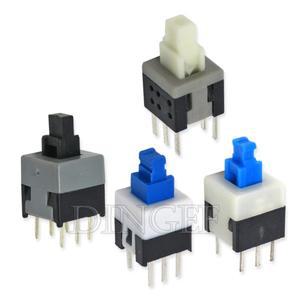 10PCS 5.8x5.8 7x7 8x8 8.5x8.5mm 자동 잠금/잠금 해제 푸시 촉각 전원 마이크로 스위치 6 핀 버튼