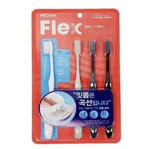 메디안 플레스 이펙션 칫솔 곡선형 헤드 미세모 4개입